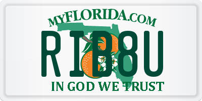 FL license plate RIB8U