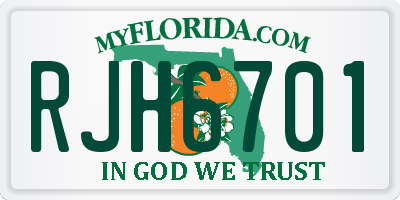 FL license plate RJH6701