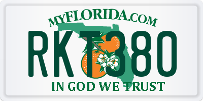FL license plate RKT380