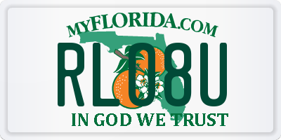 FL license plate RLO8U