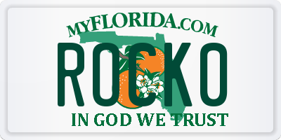 FL license plate ROCK0