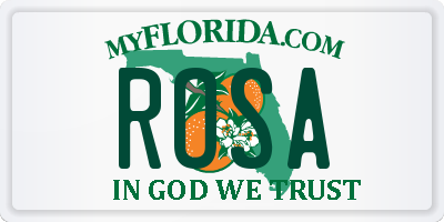 FL license plate ROSA