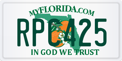 FL license plate RPC425