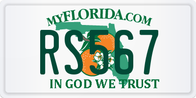 FL license plate RS567