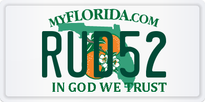 FL license plate RUD52