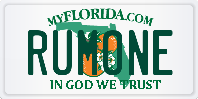 FL license plate RUMONE