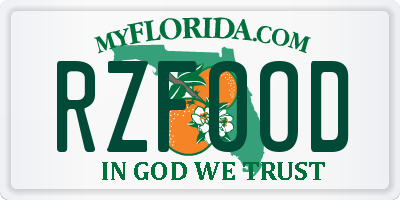 FL license plate RZFOOD