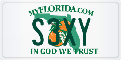 FL license plate S3XY