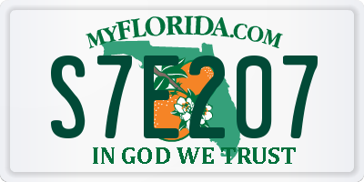 FL license plate S7E207