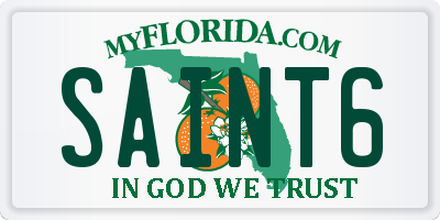 FL license plate SAINT6