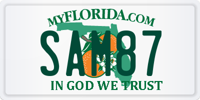FL license plate SAM87
