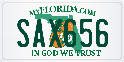 FL license plate SAX656