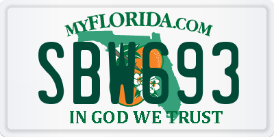 FL license plate SBW693