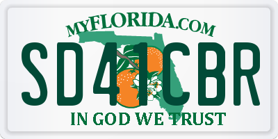 FL license plate SD41CBR