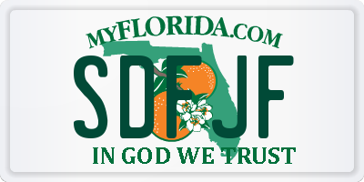 FL license plate SDFJF