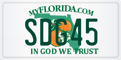 FL license plate SDG45