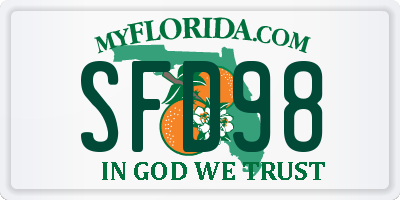 FL license plate SFD98