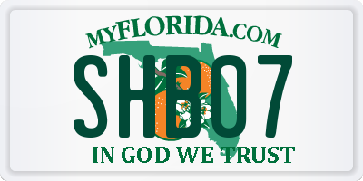 FL license plate SHB07