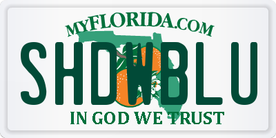 FL license plate SHDWBLU