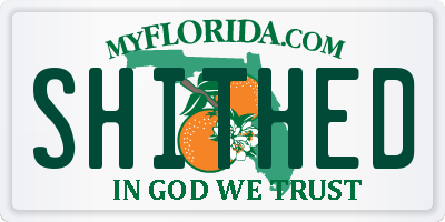 FL license plate SHITHED