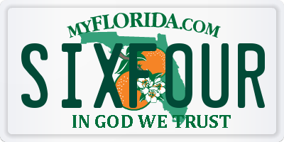 FL license plate SIXFOUR