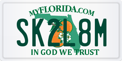 FL license plate SK2L8M