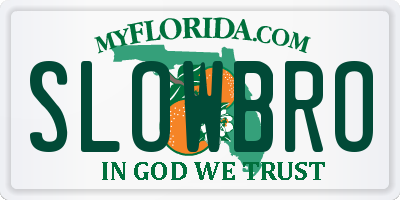FL license plate SLOWBRO
