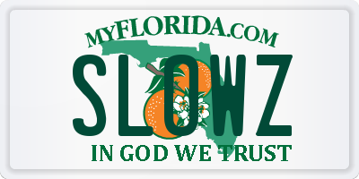 FL license plate SLOWZ