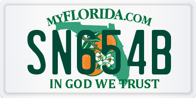 FL license plate SN654B