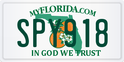 FL license plate SPY918