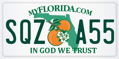 FL license plate SQZA55