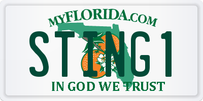 FL license plate STING1