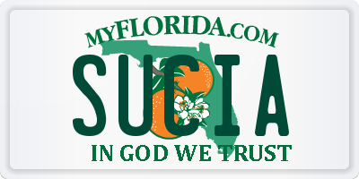 FL license plate SUCIA