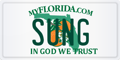 FL license plate SUNG