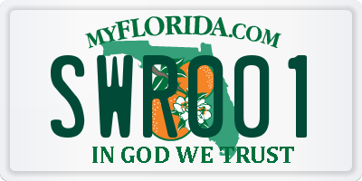 FL license plate SWR001