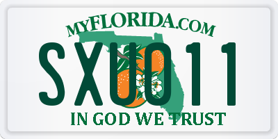 FL license plate SXU011