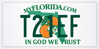 FL license plate T21EF