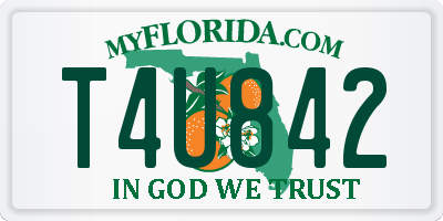 FL license plate T4U842