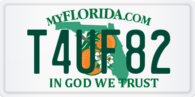 FL license plate T4UF82