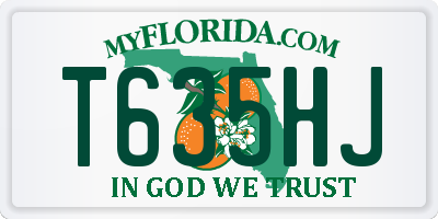 FL license plate T635HJ
