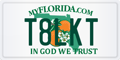 FL license plate T8LKT