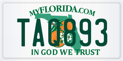 FL license plate TAQ893