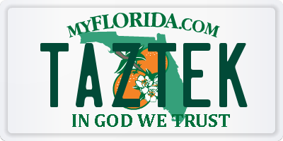 FL license plate TAZTEK