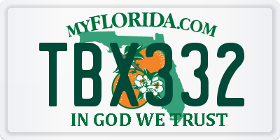 FL license plate TBX332