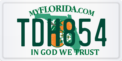 FL license plate TDH854
