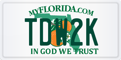 FL license plate TDW2K