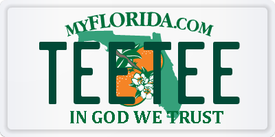 FL license plate TEETEE