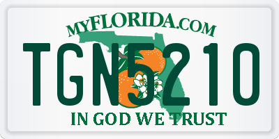 FL license plate TGN5210