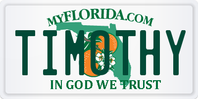 FL license plate TIM0THY