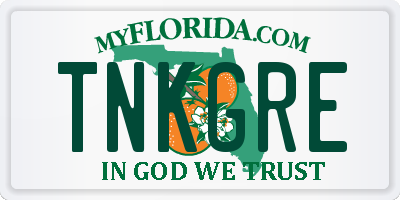 FL license plate TNKGRE